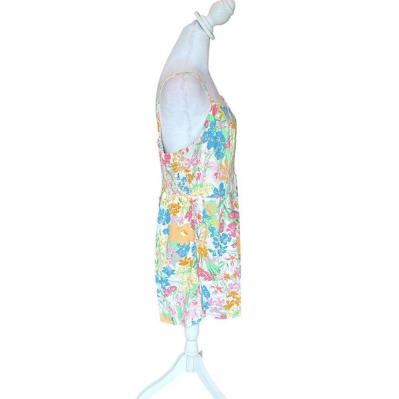 Old Navy Fit & Flare Cami Romper Floral Linen Blend Womens Size XL - Picture 4 of 12